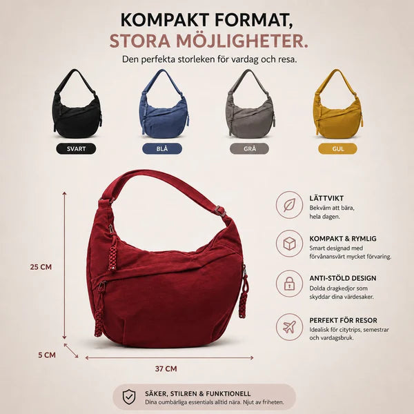 TrygTaske™ Tyverisikker Crossbody-Taske