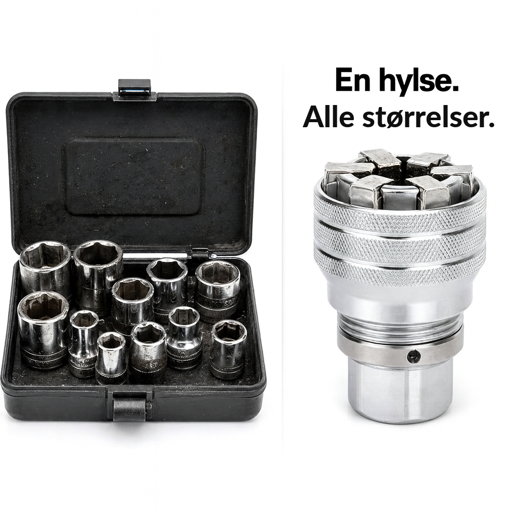 Universalhylse 10–19 mm – selvjusterende