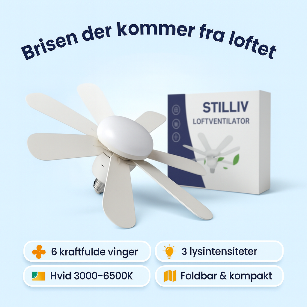 Loftventilator 2-i-1 med LED-lys