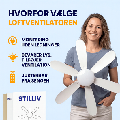 Loftventilator 2-i-1 med LED-lys