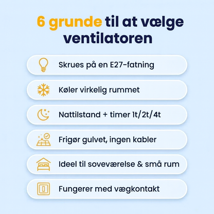 Loftventilator 2-i-1 med LED-lys